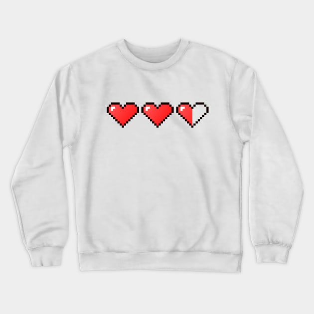 Pixelated 8-Bit Heart (v2) Crewneck Sweatshirt by Lumos19Studio